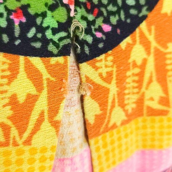 Vtg Mr B of California Maxi Skirt Small? Boho Black Yellow Pink Floral Print - Picture 7 of 10